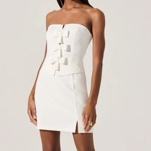 ASTR the Label Strapless Layered Bow Mini Dress